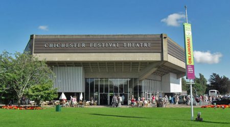 Picture of the outside of Chichester Festival Theatre in the sunshine 