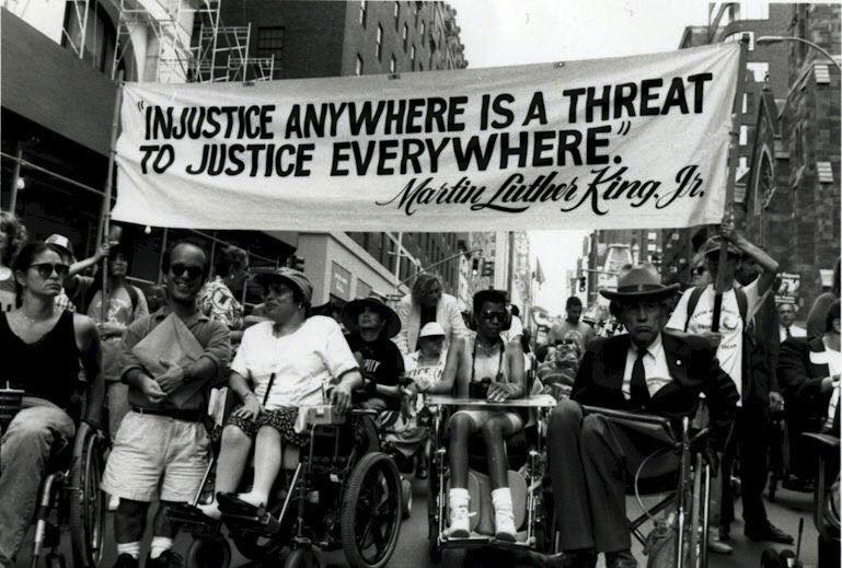 People rallying against injustice in an American street